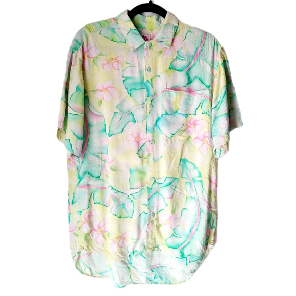 Jams World Shirts Vtg Jams World Hawaiian Floral Short Sleeve Shirt
